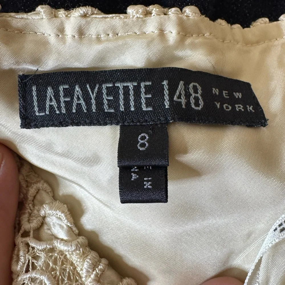 Lafayette Women Lace Overlay Skirt Sz 8 Coquette Ethereal Whimsical Boho Cottage